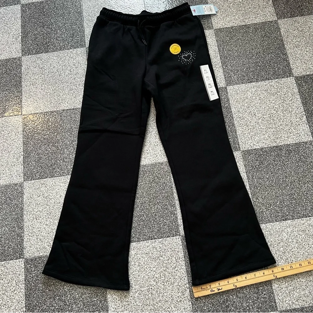 NWT Cat & Jack Girls Pull-On French Terry Pants with Heart Design XL